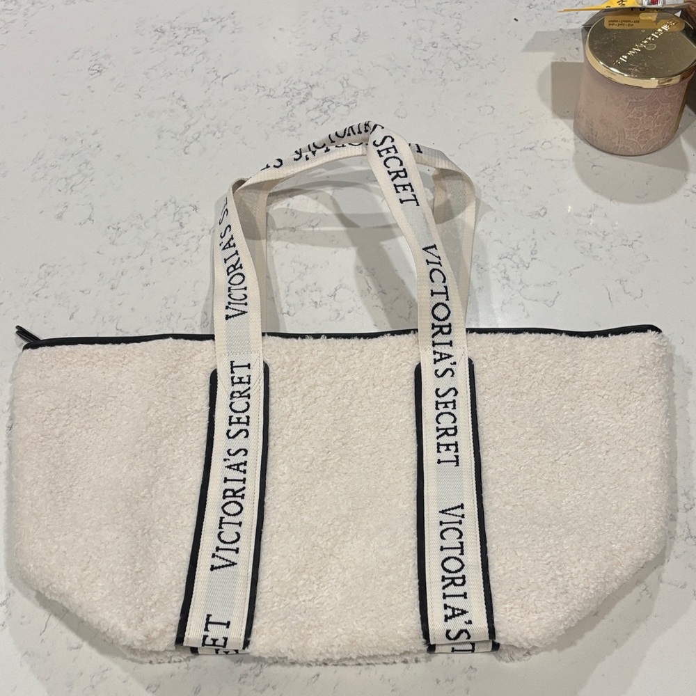 Victoria's Secret Cream Tote bag with Black Accents